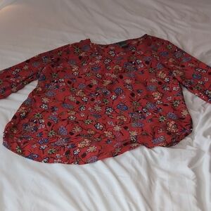 Chelsea & Theodore Red Floral Blouse